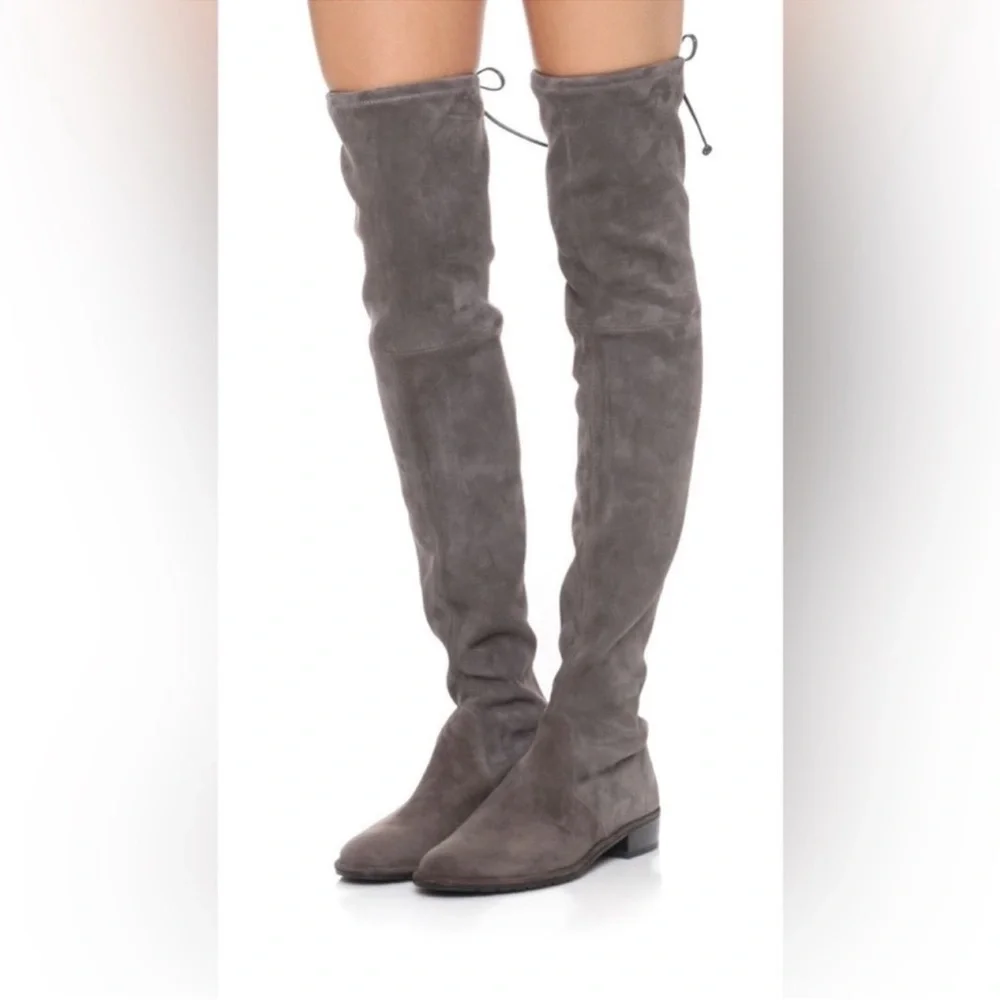 🔥NEW🔥 STUART WEITZMAN SUEDE Lowland over the knee GRAY boots sz7 price firm!